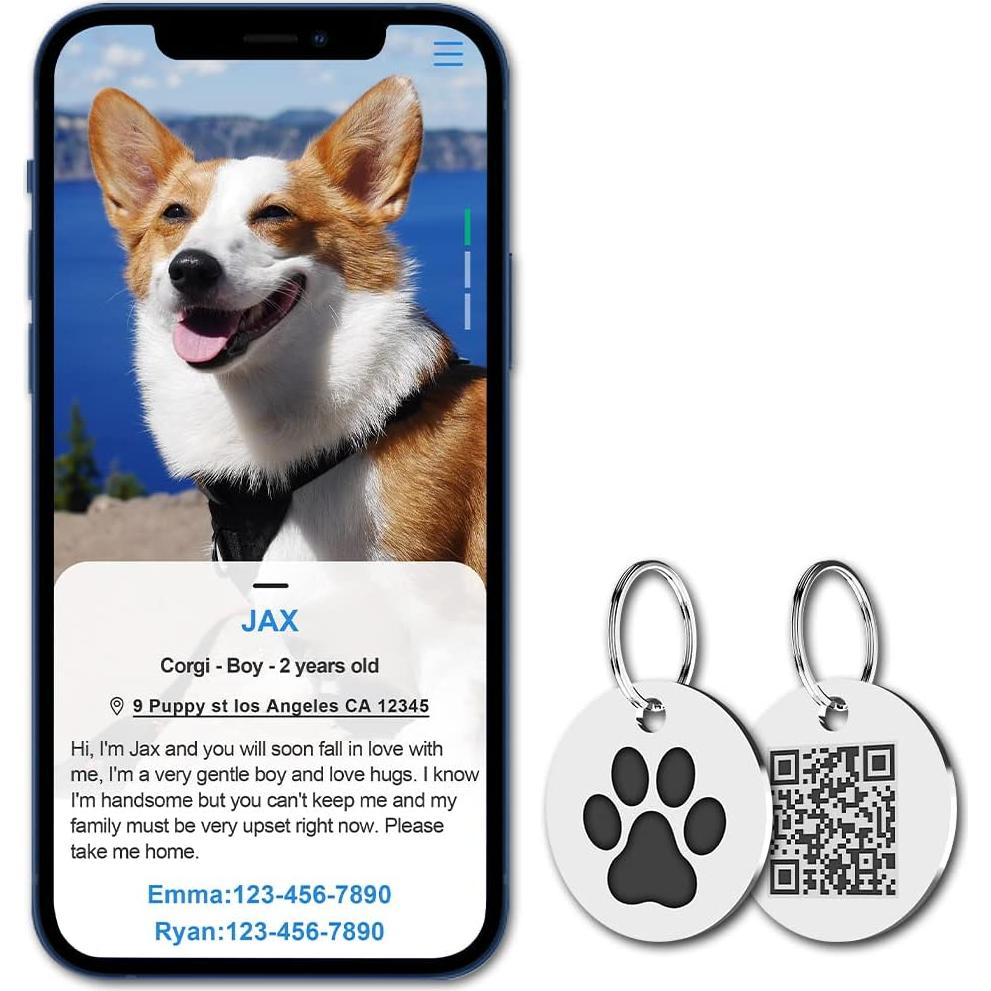 Etiqueta QR para Gatos MYLUCKYTAG - Acero Inoxidable, 2.49 cm