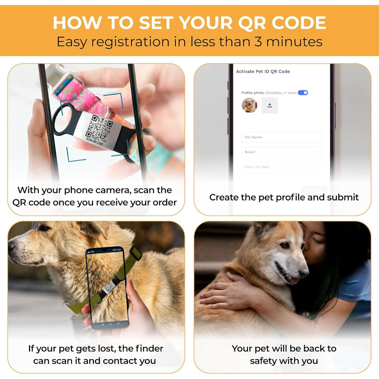 Etiqueta de identificación para mascotas PAWNIMALS con QR