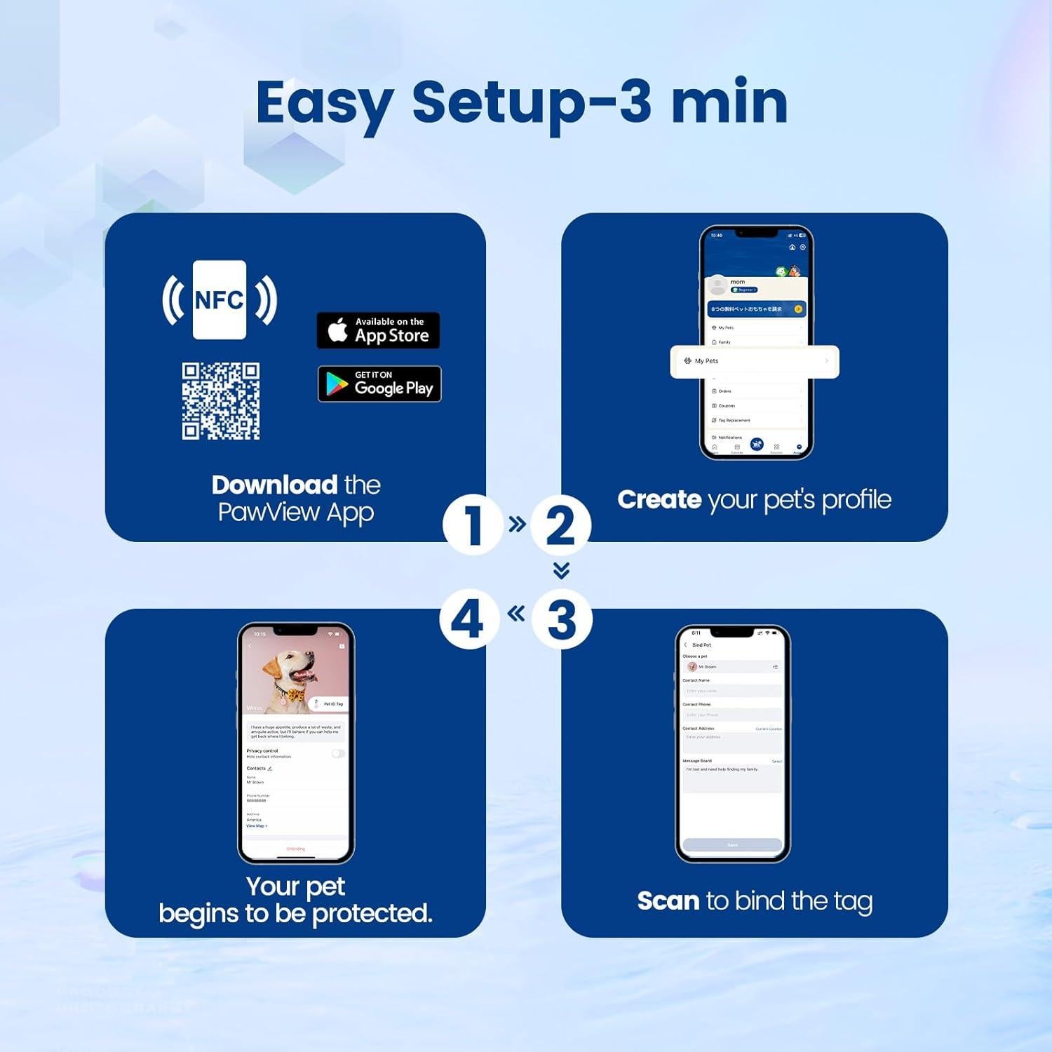 Etiqueta de Identificación para Mascotas PawView QR Silicona Blanca