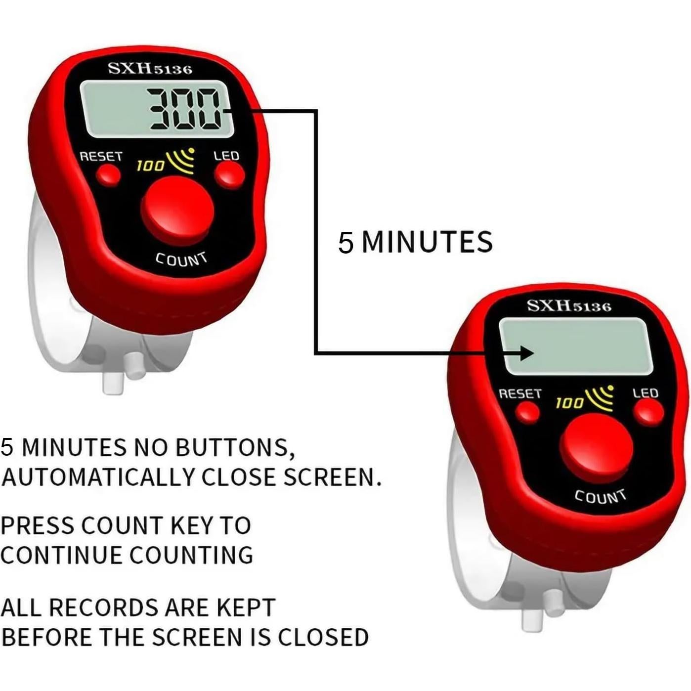 Contador Digital de Dedo PHONEX con Beep - 5 Dígitos