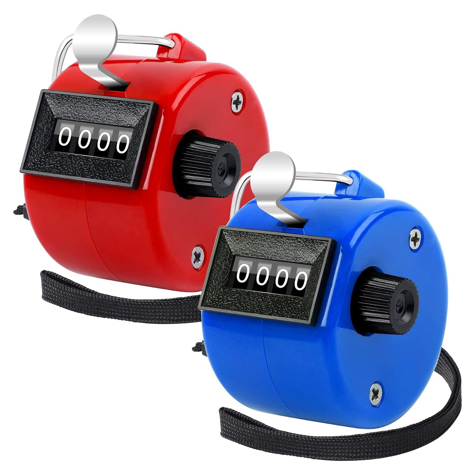 Contador Manual FEBSNOW Clicker 4 Dígitos Rojo y Azul