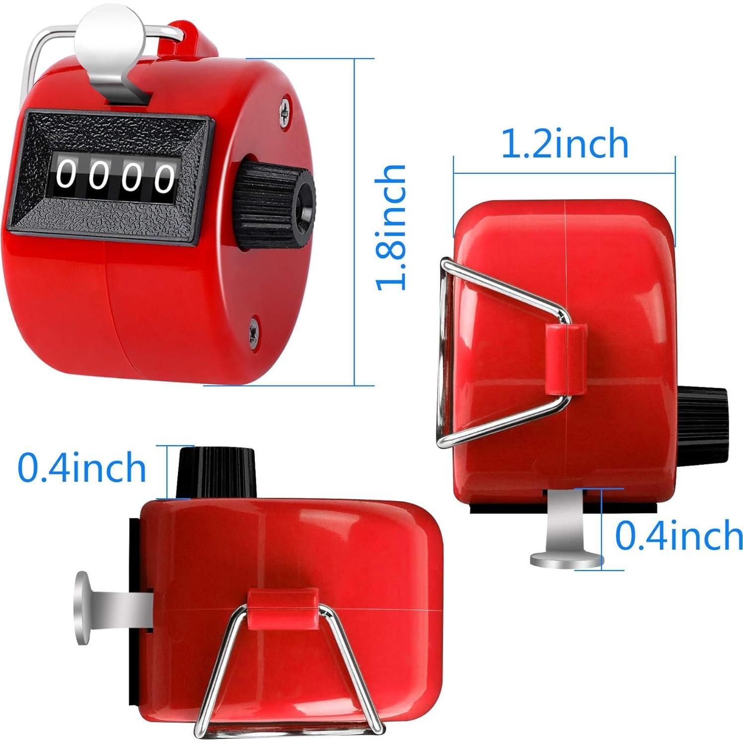 Contador Manual FEBSNOW Clicker 4 Dígitos Rojo y Azul