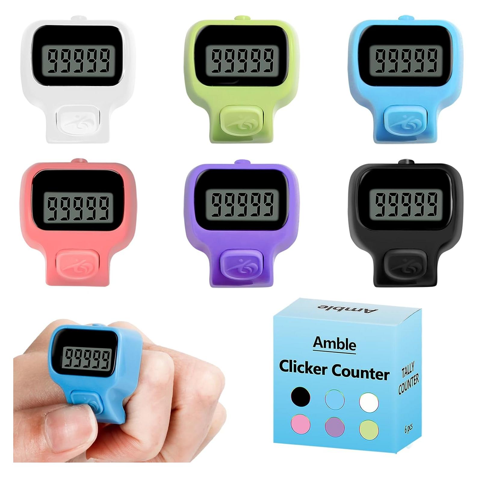 Contador Clicker Amble, Paquete de 6, Digital, 5 Dígitos