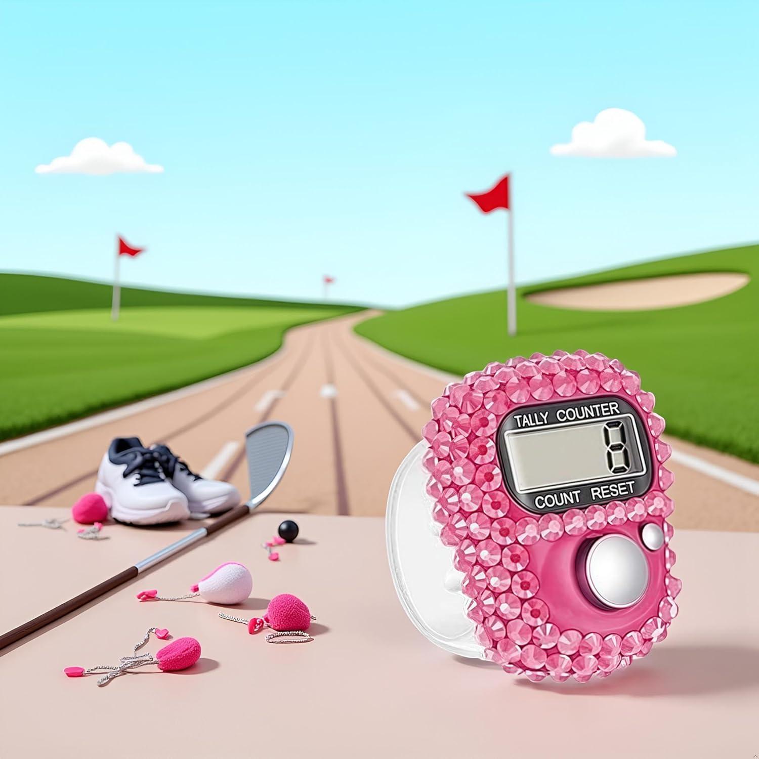 Electronic Finger Tally Counter Clicker Counter,Convenient Portable Digital Display Tally Counter,Resettable Mini Lap Counter for Golf Goods Counting Accessories,Track and Field Lap Counters