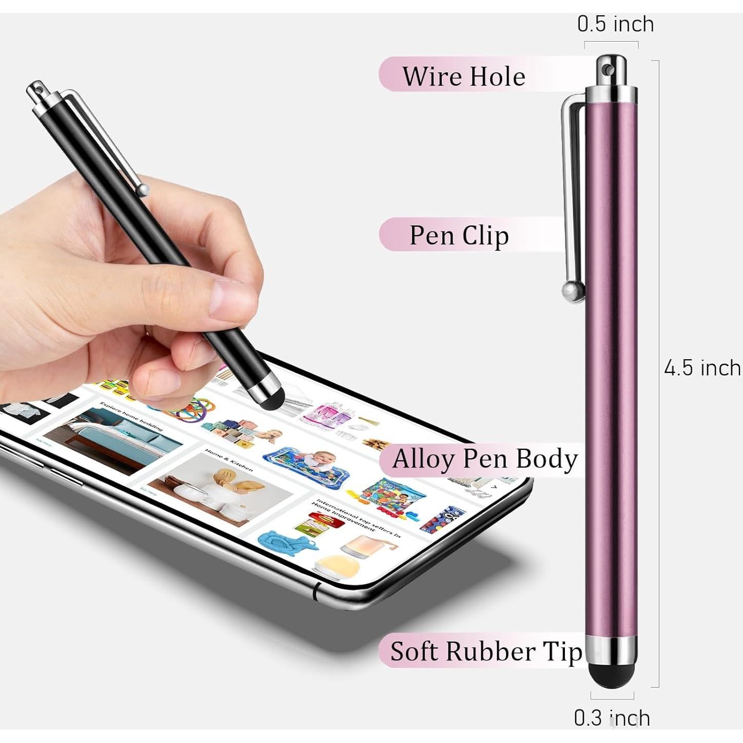 Lápices Stylus AGREJO Universales para Pantallas Táctiles - Paquete de 10