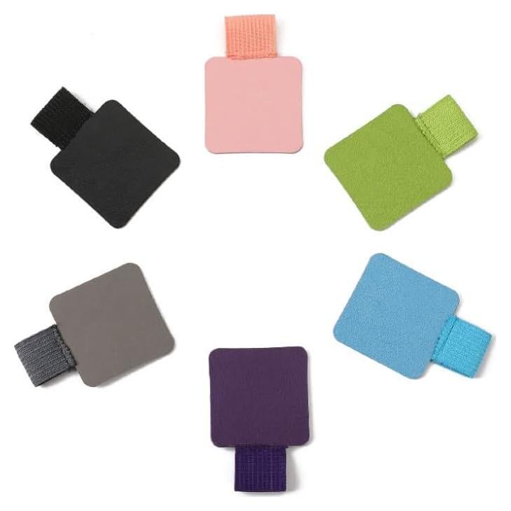 HLLMX 6 PCS Pen Loop Holder Self-Adhesive Leather Pen Loop with Elastic Band for Notebooks, Journals, Calendars, Planner,6 Colors