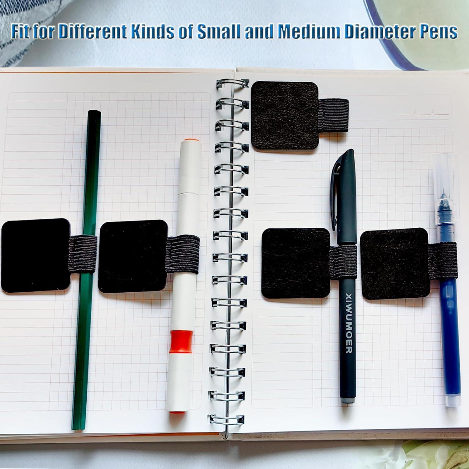 16 Soportes de Lápiz Autoadhesivos de Cuero XIWUMOER - Negro