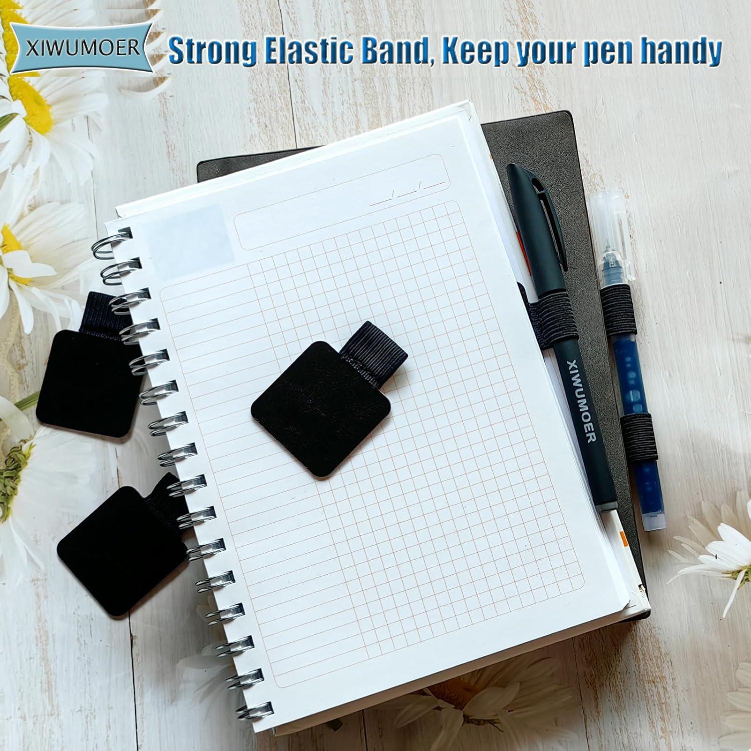 16 Soportes de Lápiz Autoadhesivos de Cuero XIWUMOER - Negro