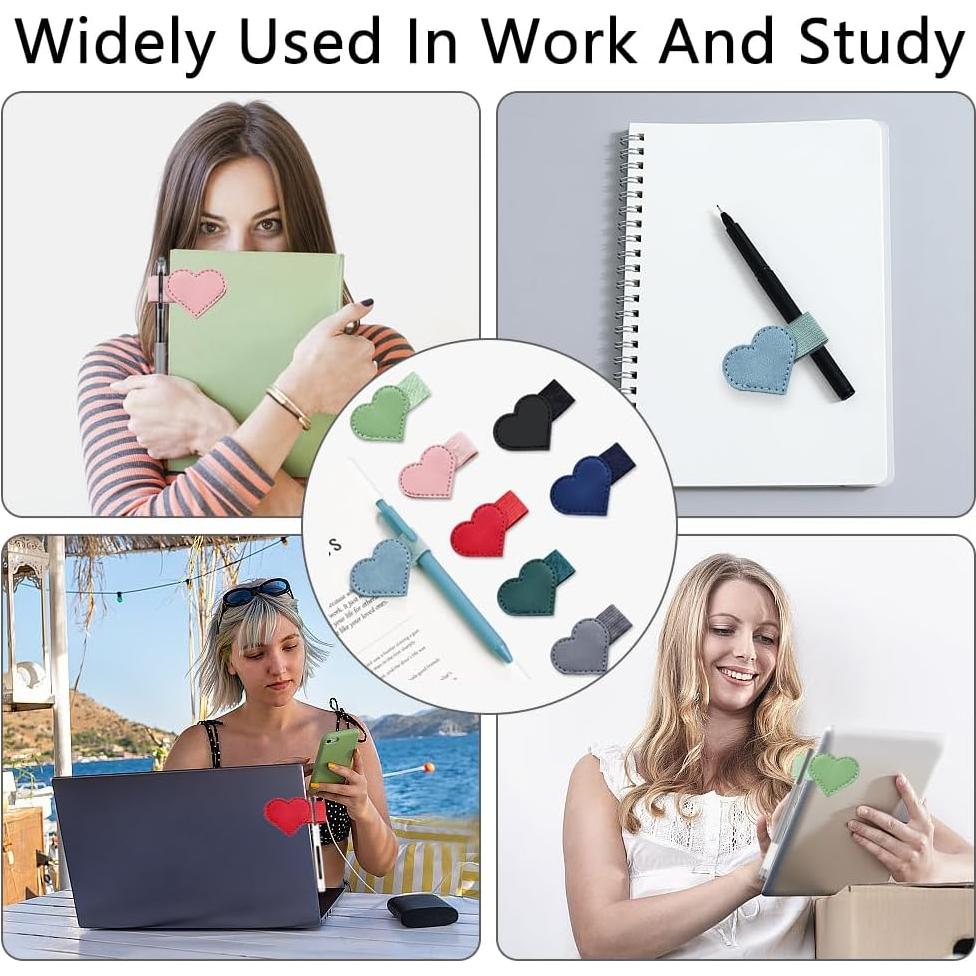 Juego de 8 Soportes de Bolígrafos Corazón DAJYAWON Coloridos