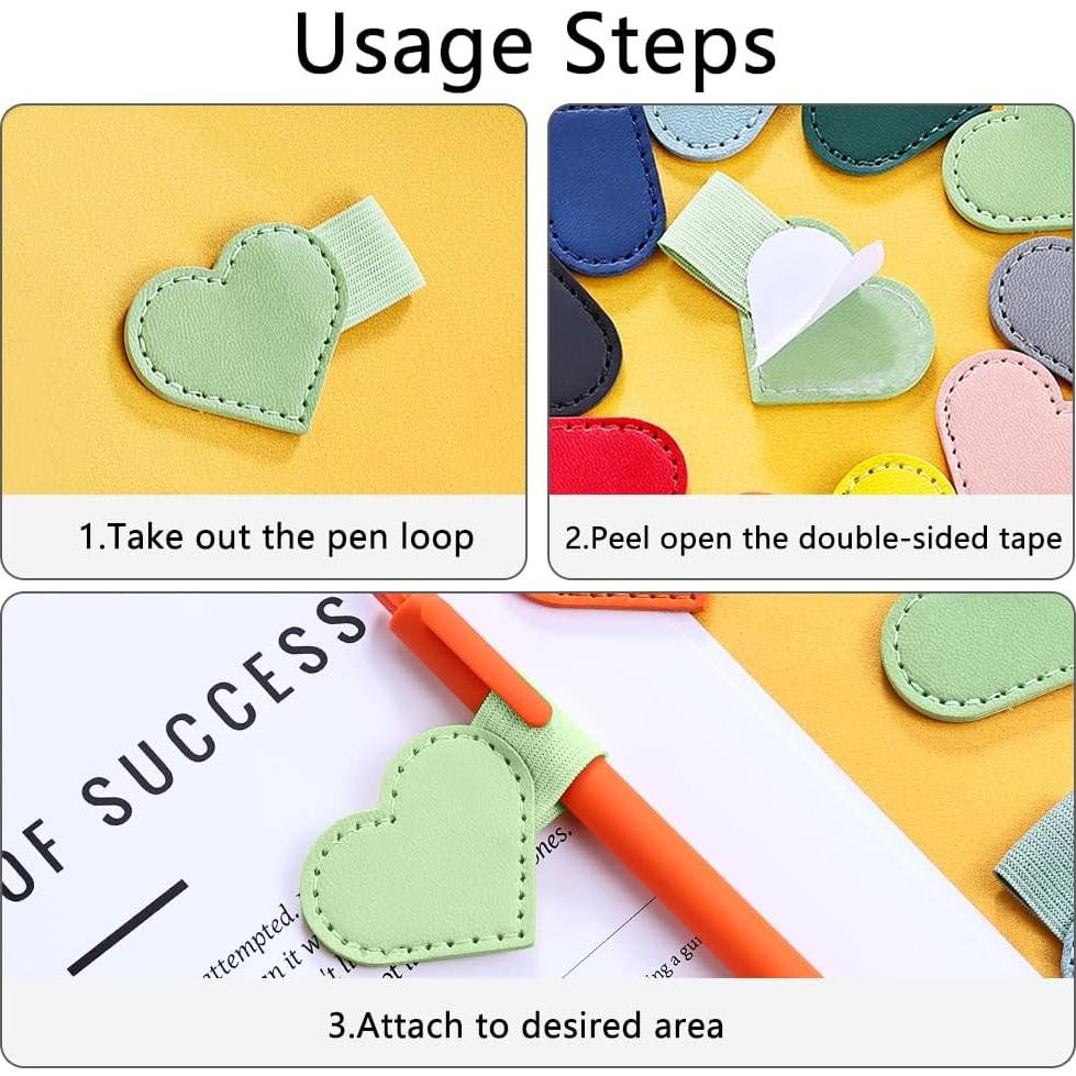 Juego de 8 Soportes de Bolígrafos Corazón DAJYAWON Coloridos