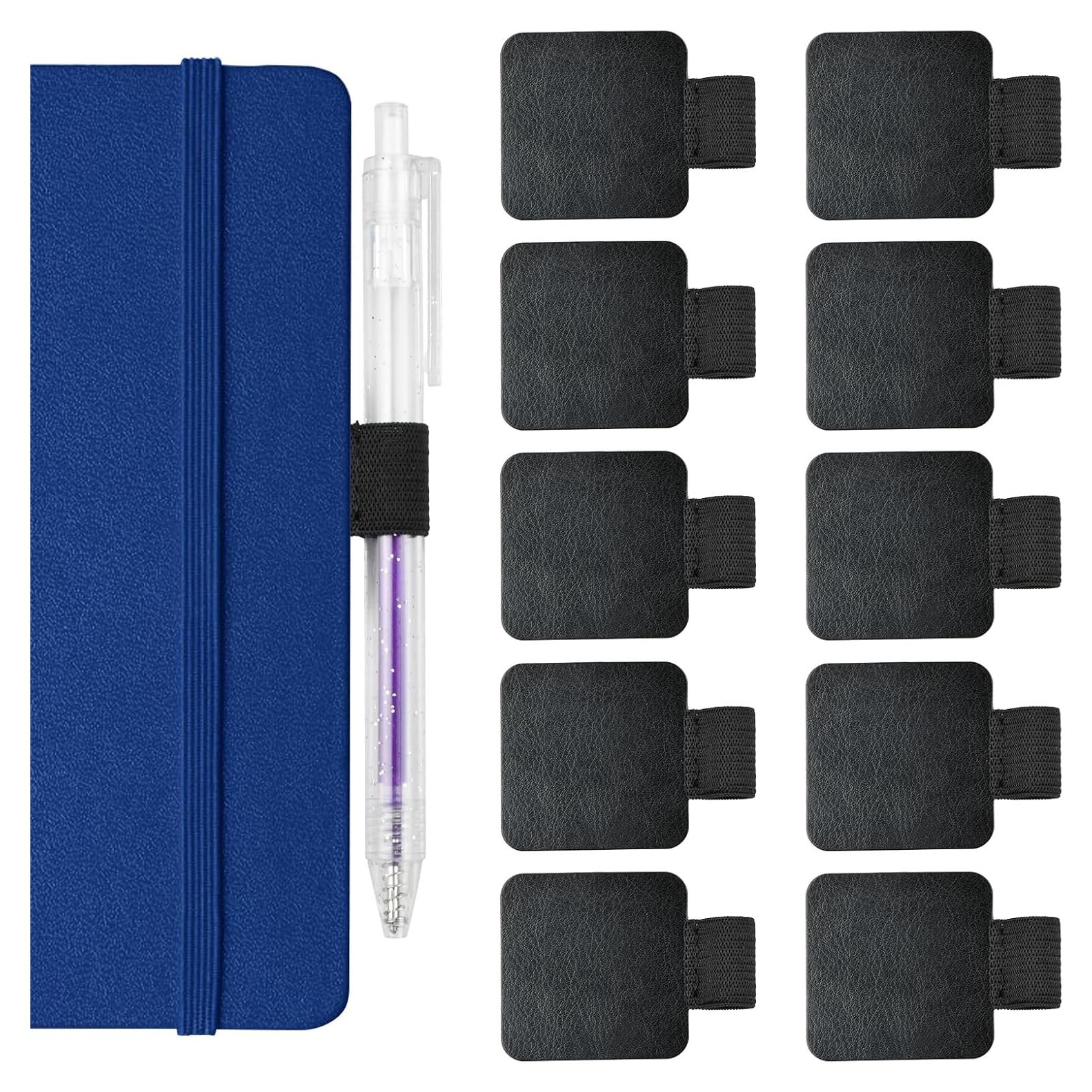 10 Soportes de Lápiz Autoadhesivos Vesaneae de Cuero Negro