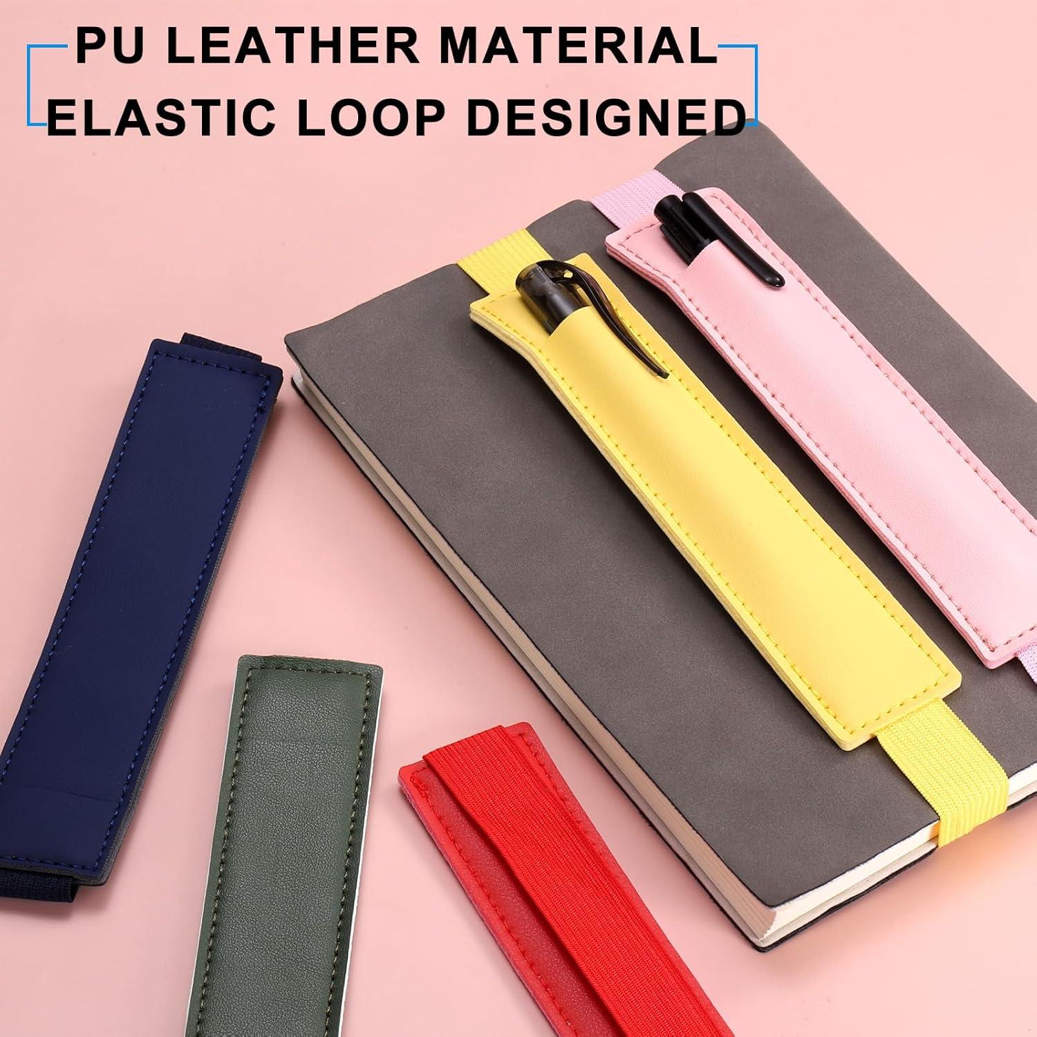 Soporte de Lápiz Ajustable uxcell 4 Pcs Cuero PU Rosa