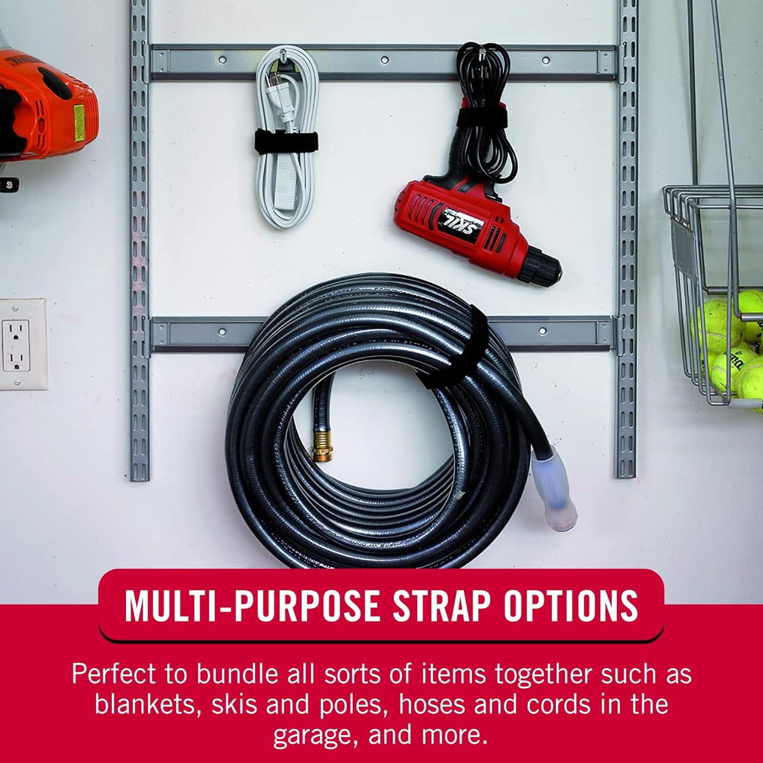 Correas Elásticas VELCRO 76cm Ajustables 4 Paquete Negro