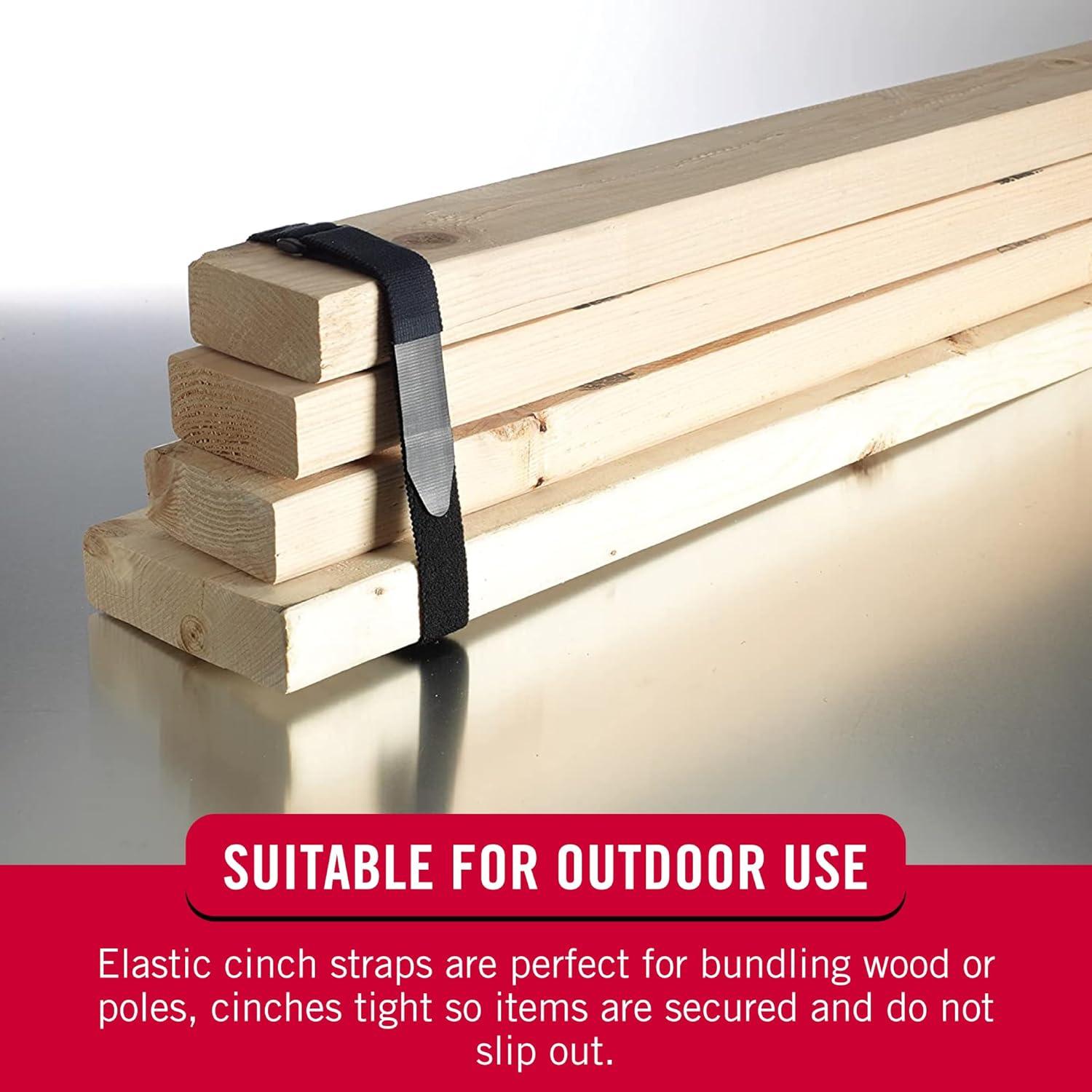 Correas Elásticas VELCRO 76cm Ajustables 4 Paquete Negro