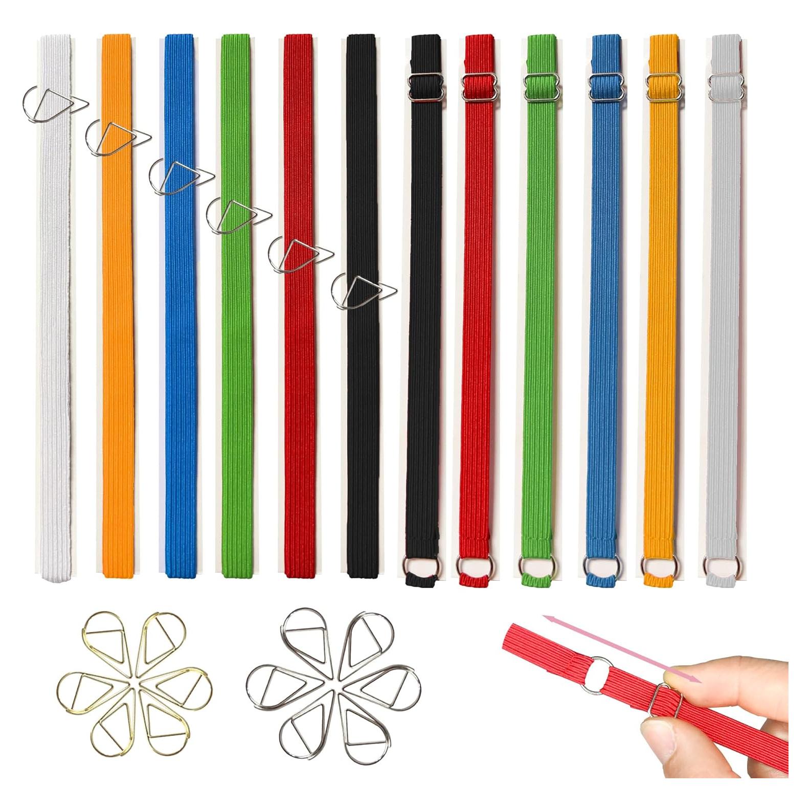 Juego de 12 Bandas Ajustables JuGeoZhi para Libros Multicolor