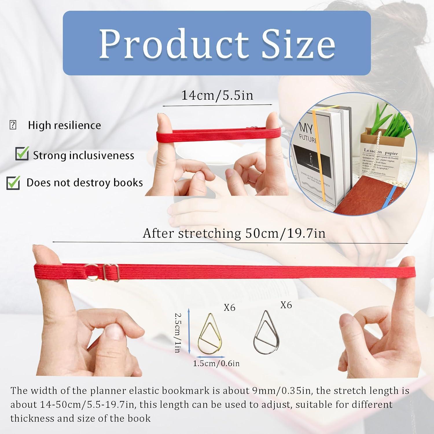 Juego de 12 Bandas Ajustables JuGeoZhi para Libros Multicolor