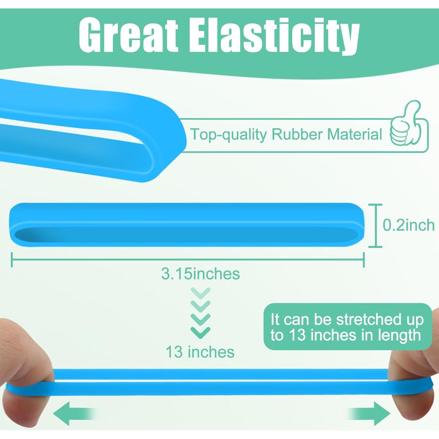 Bandas de Goma de Silicona Coopay 60 Piezas 7.62 cm Coloridas