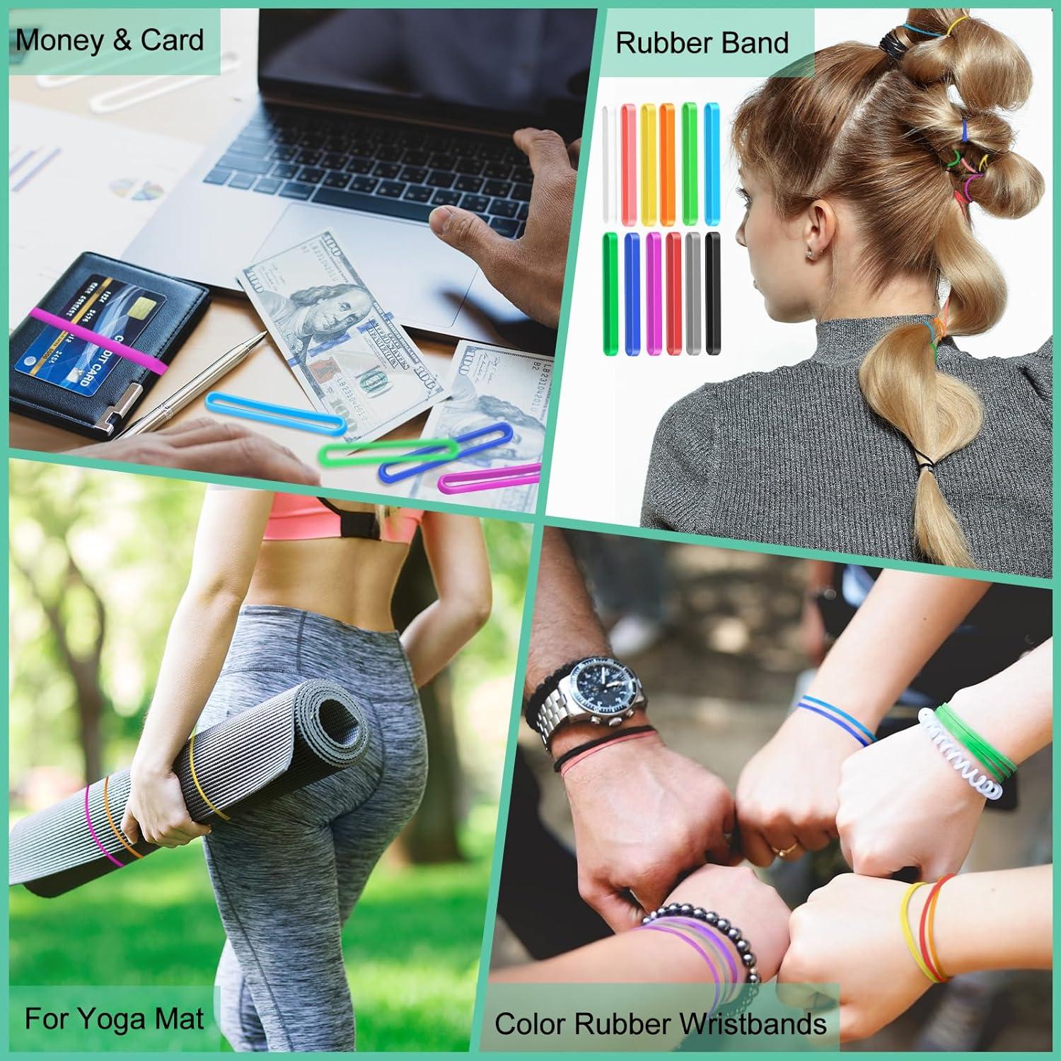 Bandas de Goma de Silicona Coopay 60 Piezas 7.62 cm Coloridas