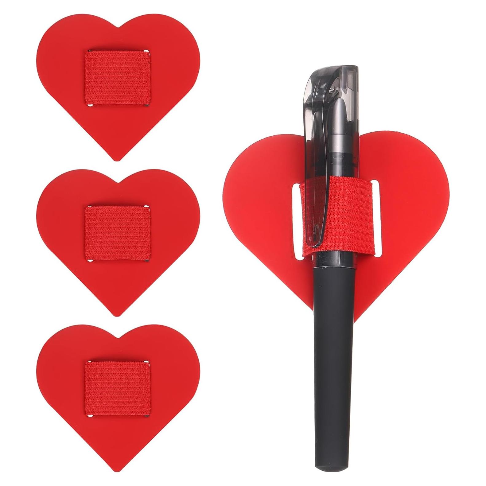 Soporte de Lápiz Autoadhesivo uxcell Corazón 4 Pcs Rojo