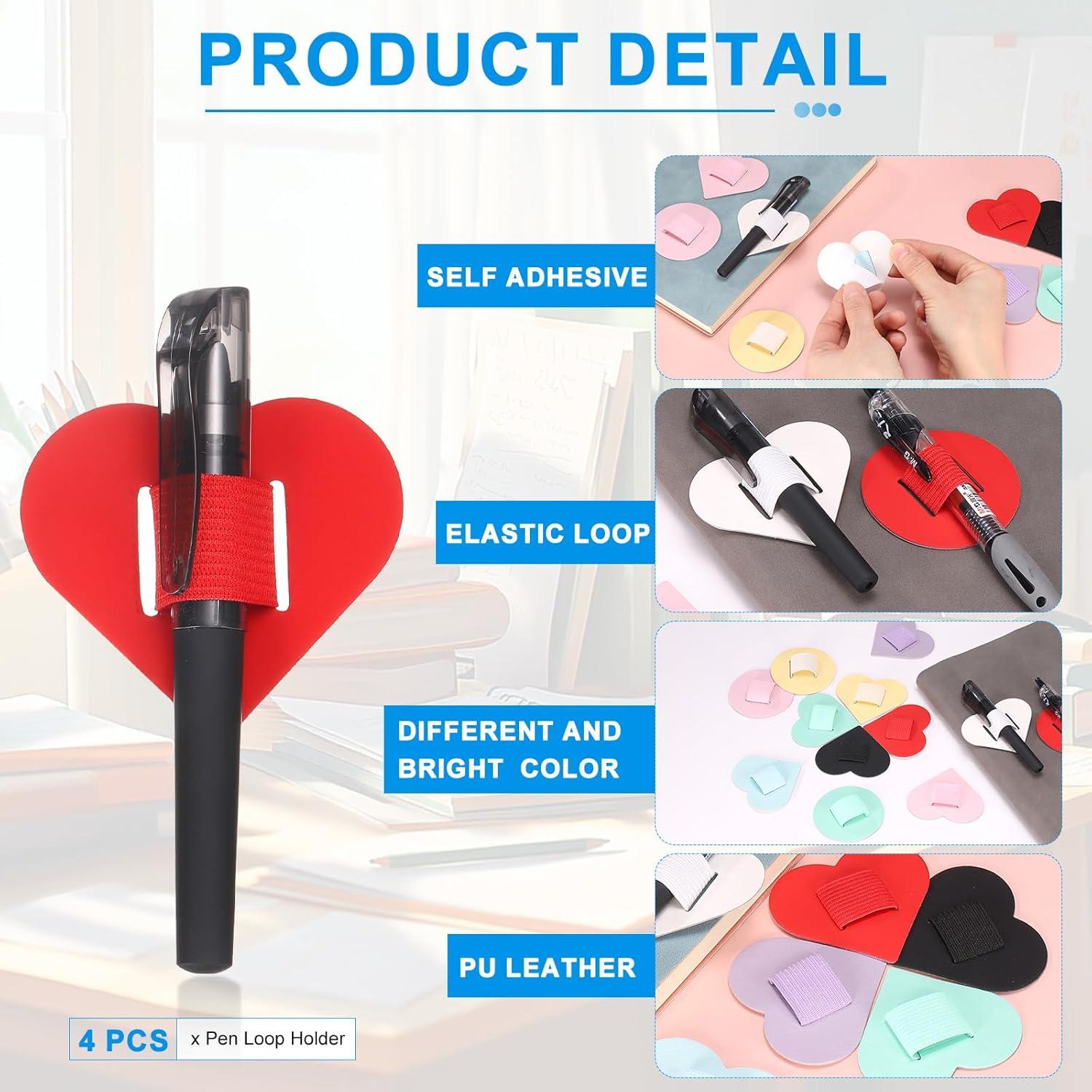 Soporte de Lápiz Autoadhesivo uxcell Corazón 4 Pcs Rojo