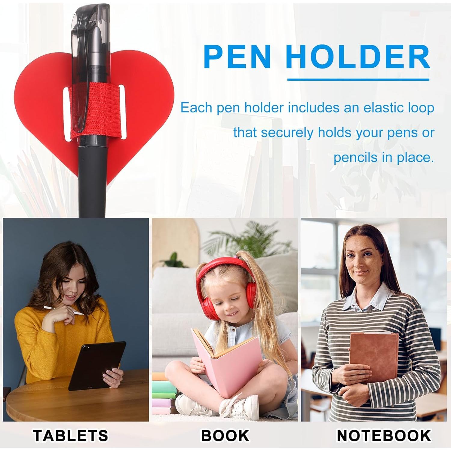 Soporte de Lápiz Autoadhesivo uxcell Corazón 4 Pcs Rojo