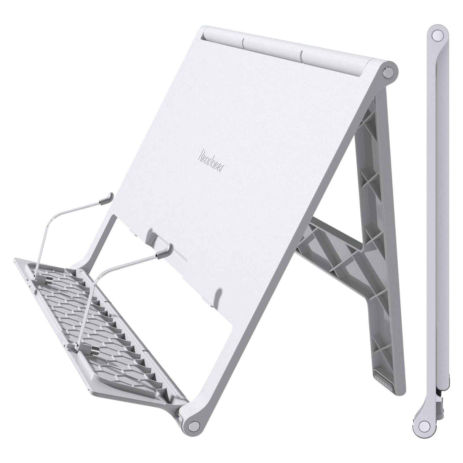 Soporte de Libro Ajustable Readaeer Blanco 30x22 cm Ligero