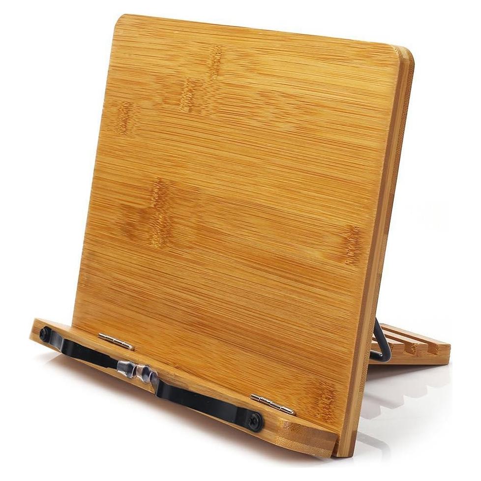 Soporte de Libro Ajustable wishacc de Bambú - Plegable y Resistente