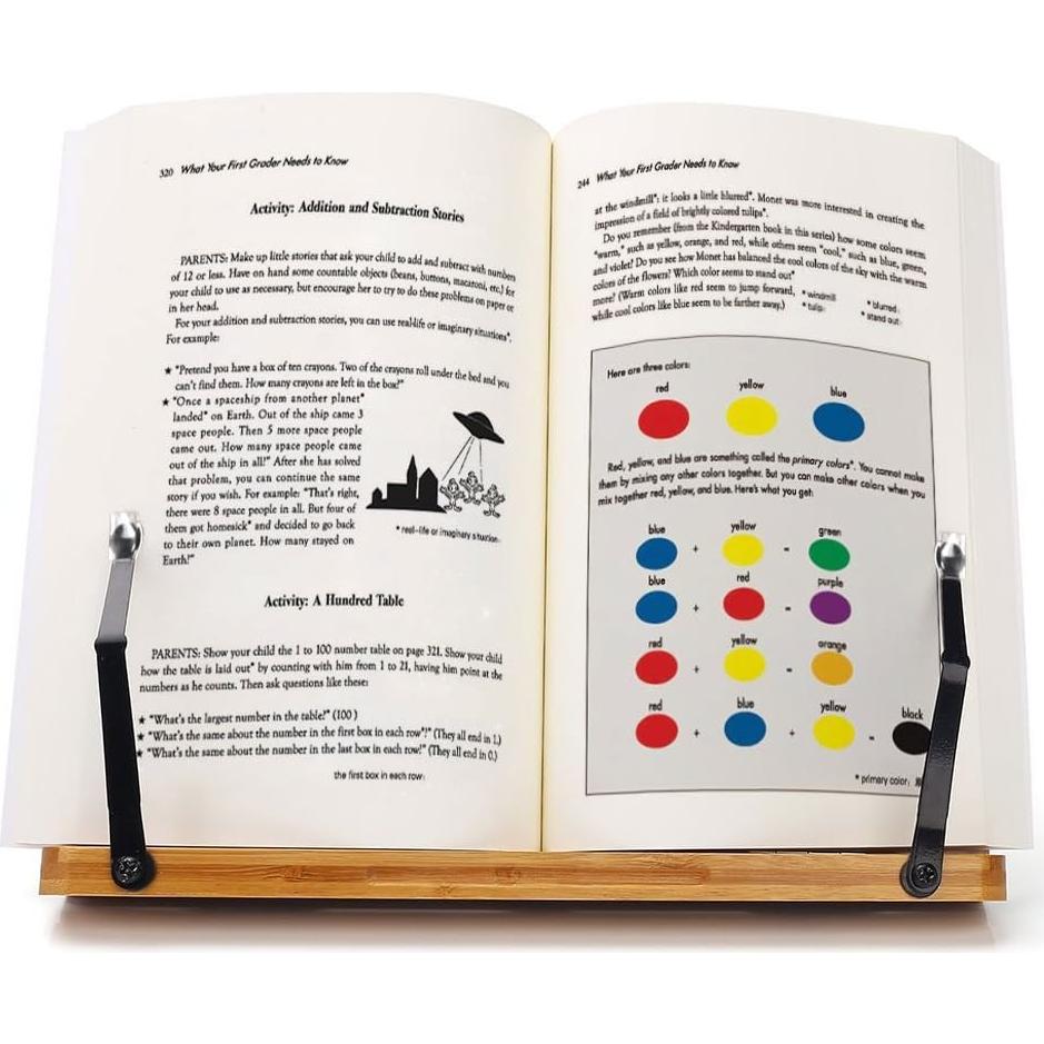 Soporte de Libro Ajustable wishacc de Bambú - Plegable y Resistente
