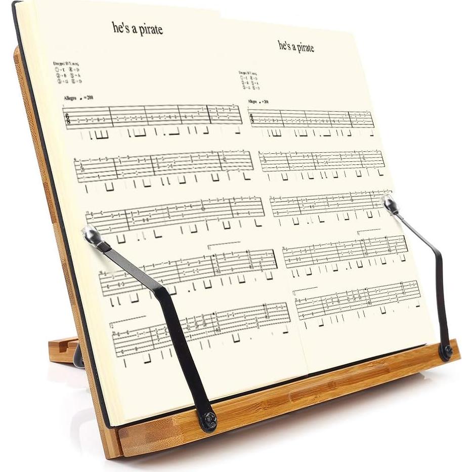 Soporte de Libro Ajustable wishacc de Bambú - Plegable y Resistente