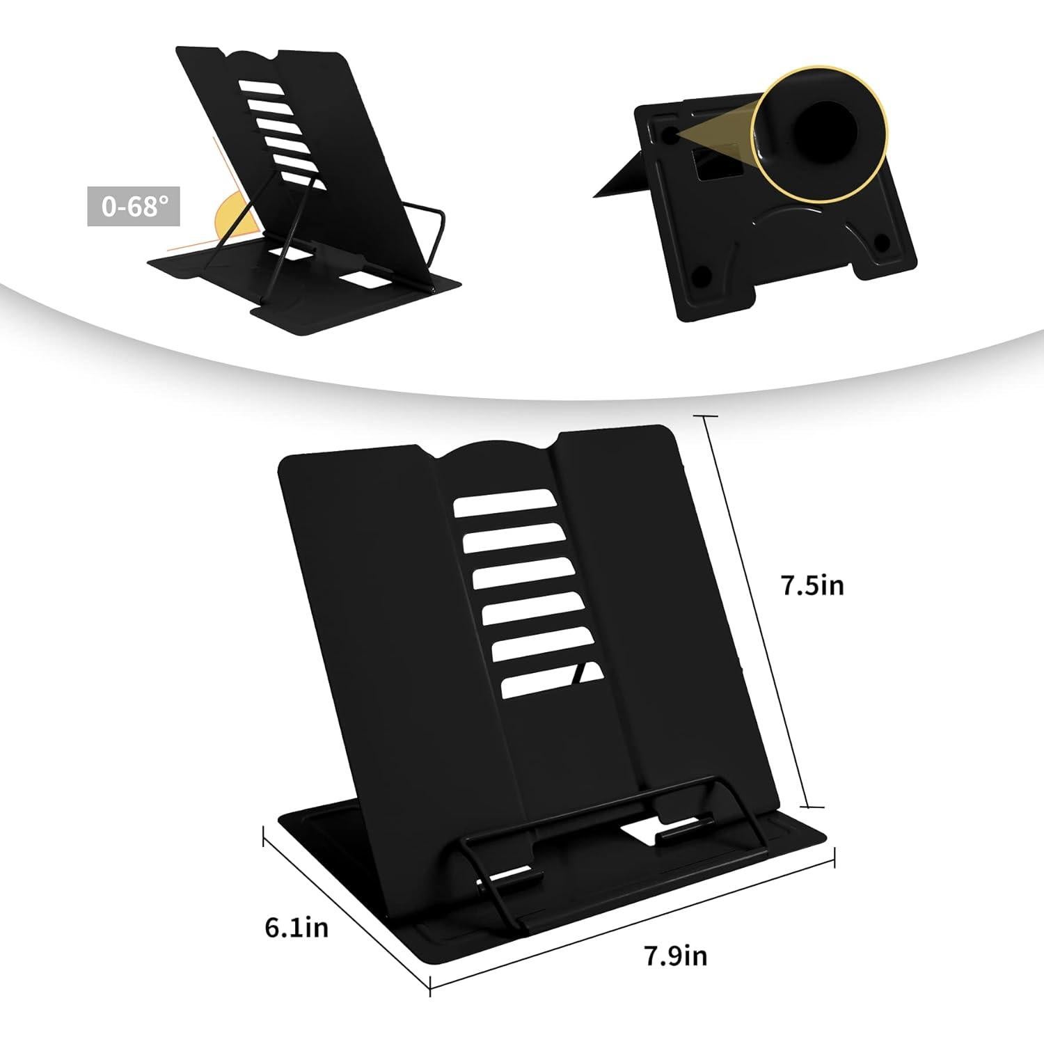 Soporte de Libro Ajustable Camelmother Metal Negro 22.4x20.1cm