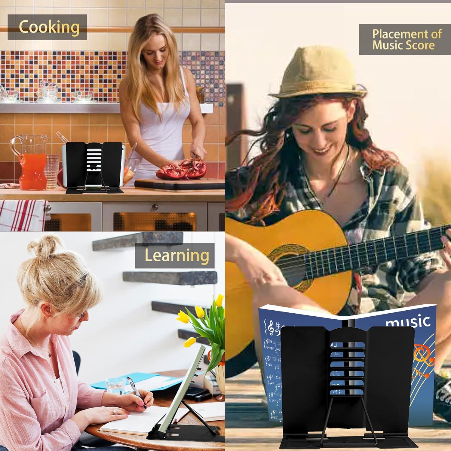 Soporte de Libro Ajustable Camelmother Metal Negro 22.4x20.1cm