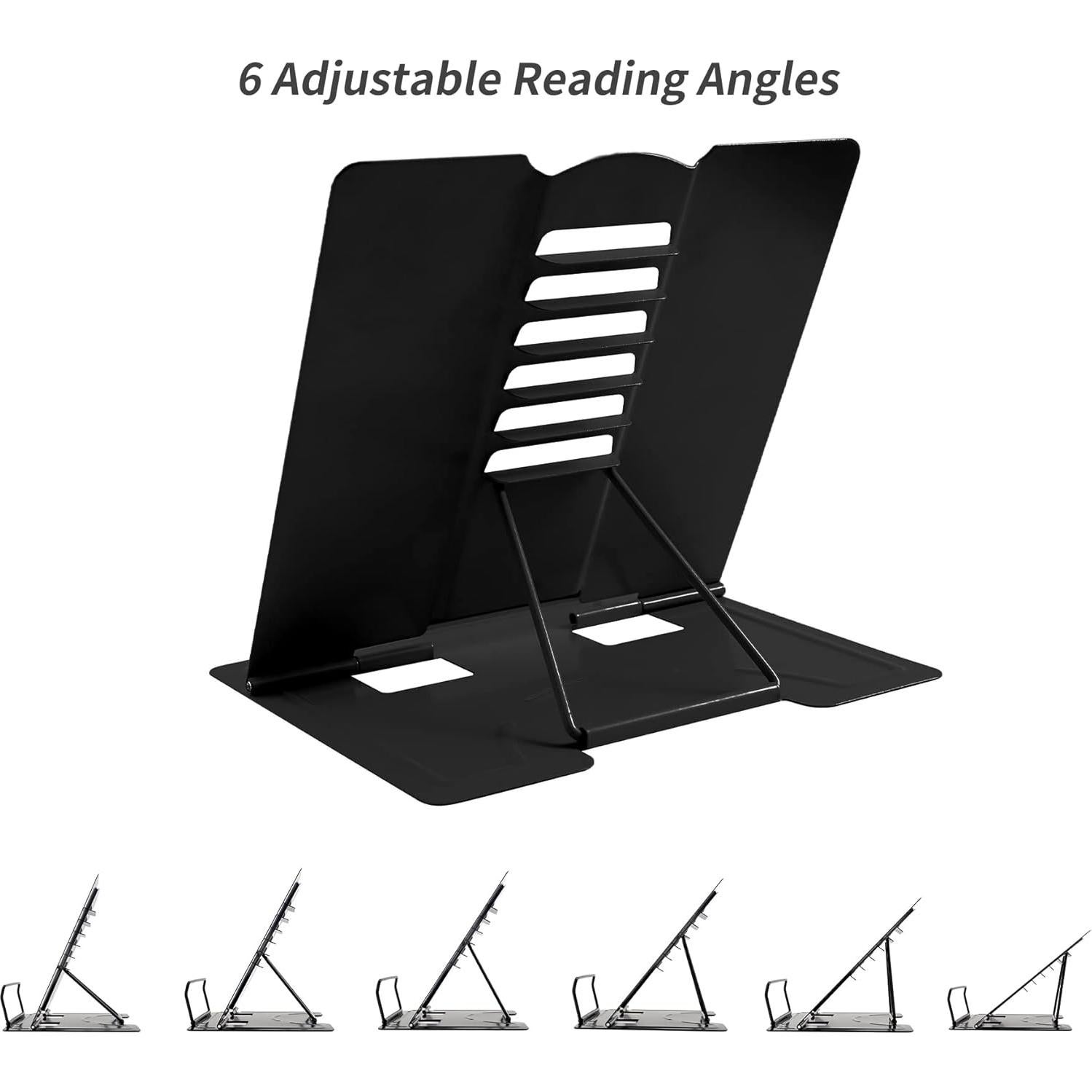 Soporte de Libro Ajustable Camelmother Metal Negro 22.4x20.1cm