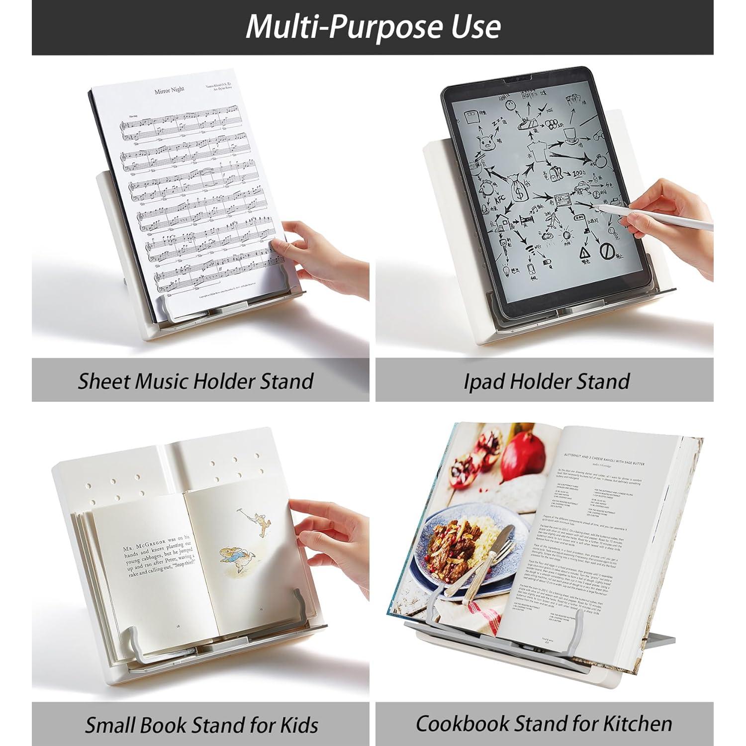 Soporte de Libro Portátil BOKIOVIN Ajustable para Cocina