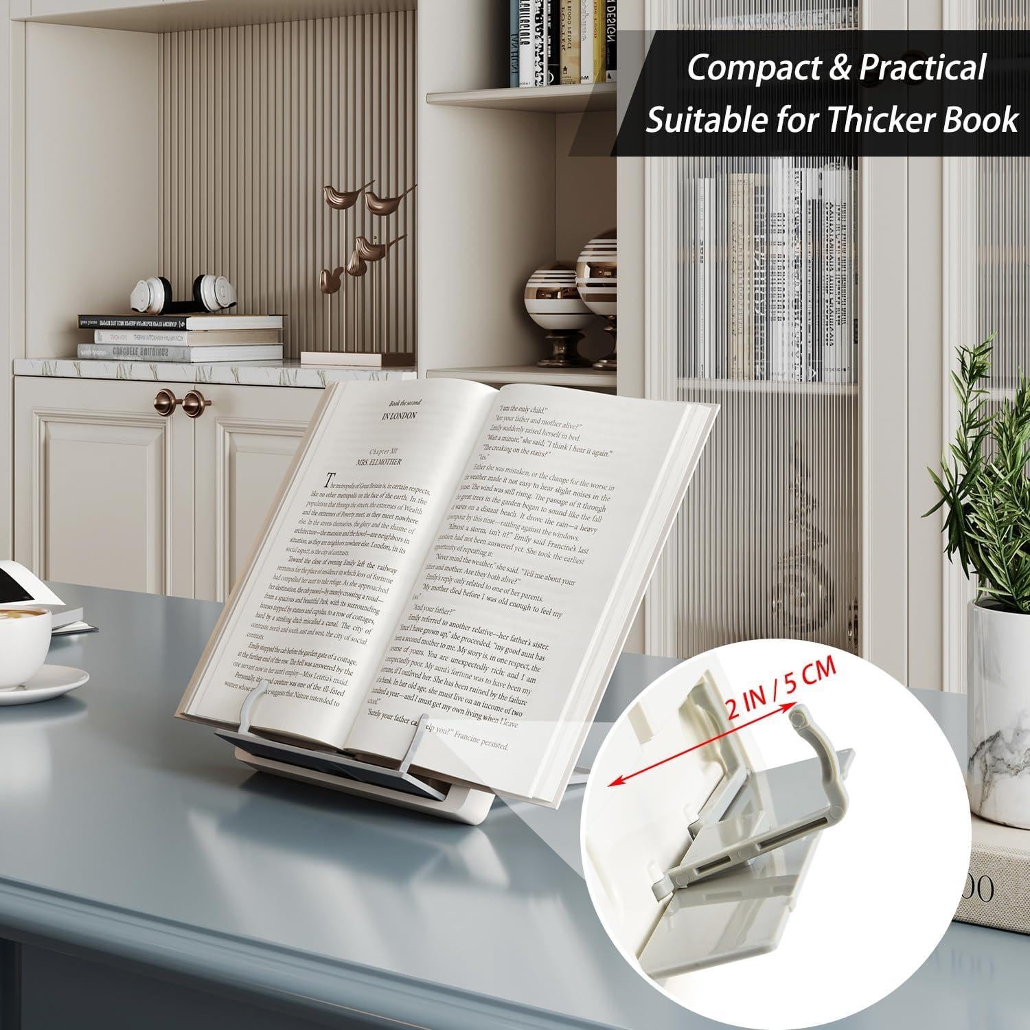 Soporte de Libro Portátil BOKIOVIN Ajustable para Cocina
