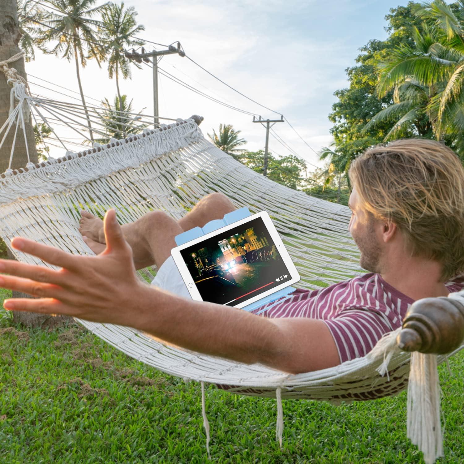 Soporte de Libro Ajustable MSDADA de Metal Azul Claro