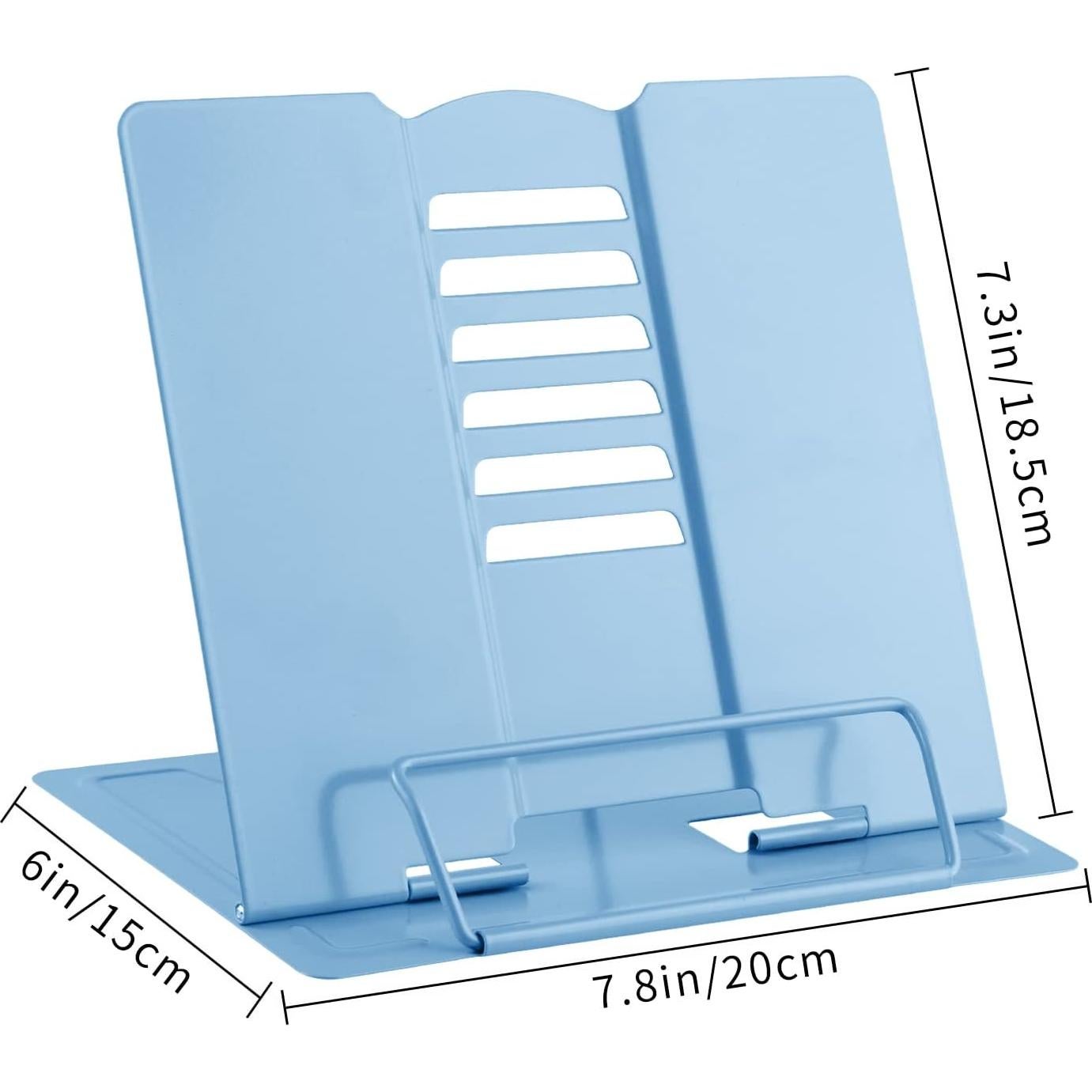Soporte de Libro Ajustable MSDADA de Metal Azul Claro