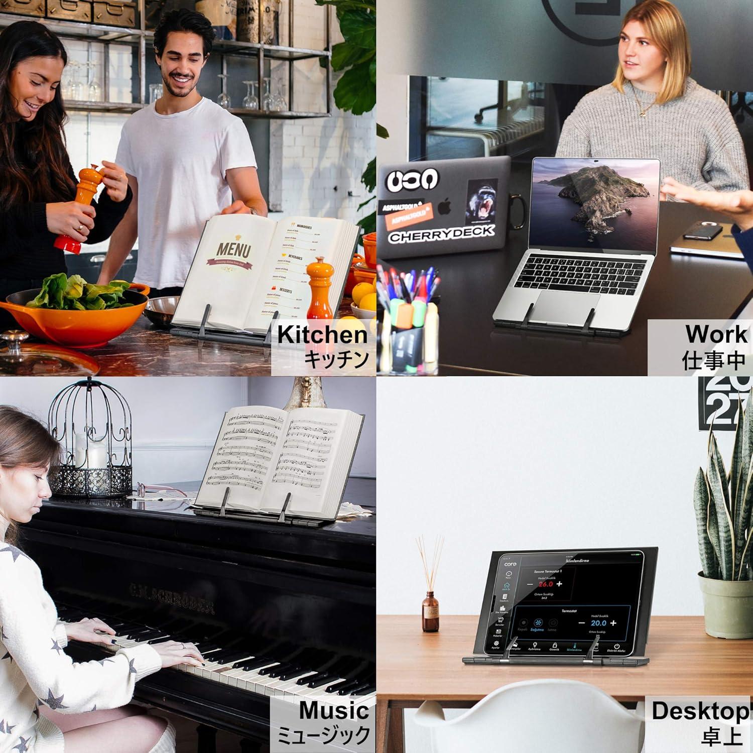 Soporte de Libro Metálico READAEER Ajustable 28.5x23.6 cm