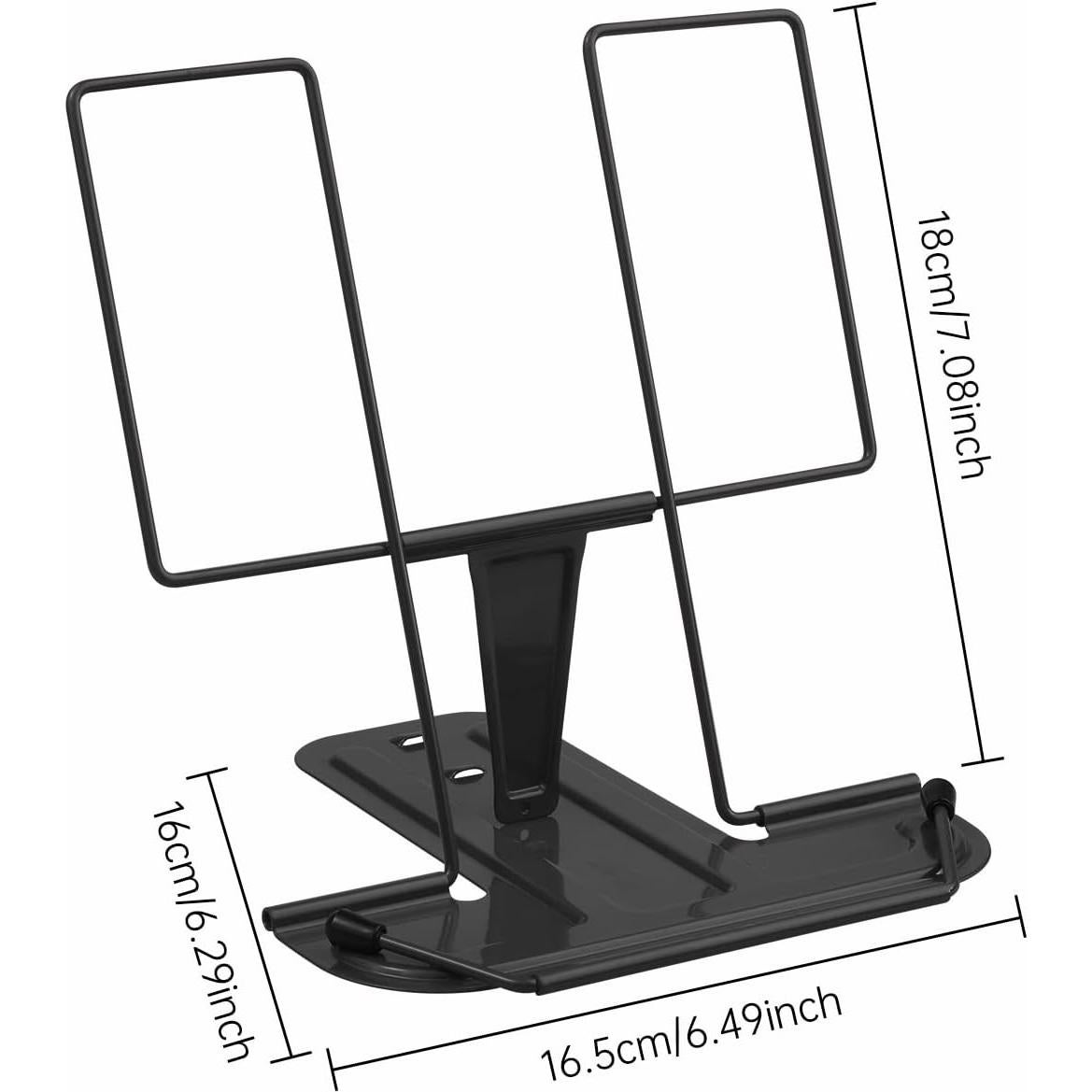 Soporte de Libro MSDADA Plegable Ajustable Negro Metal