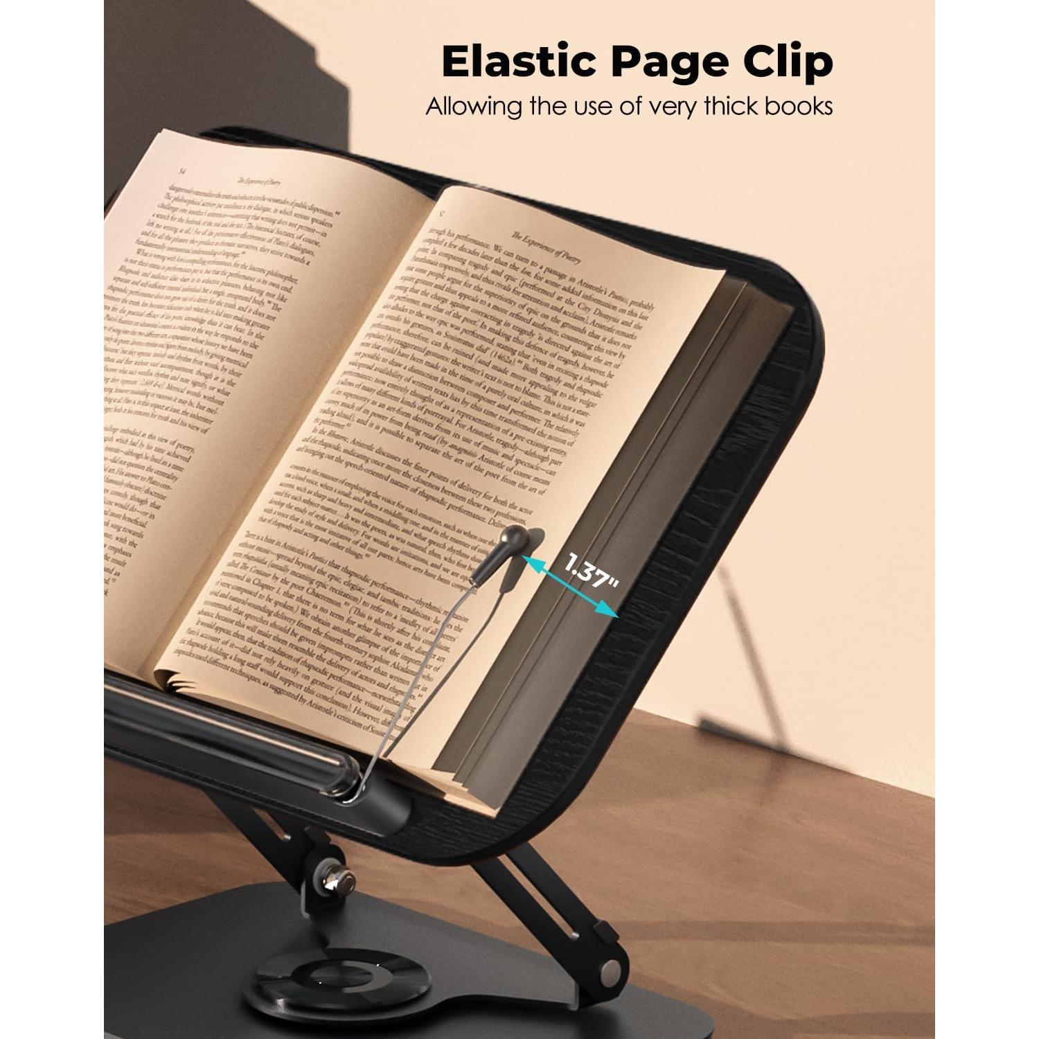 Soporte de Libro Viozon Ajustable 360° Plegable Negro