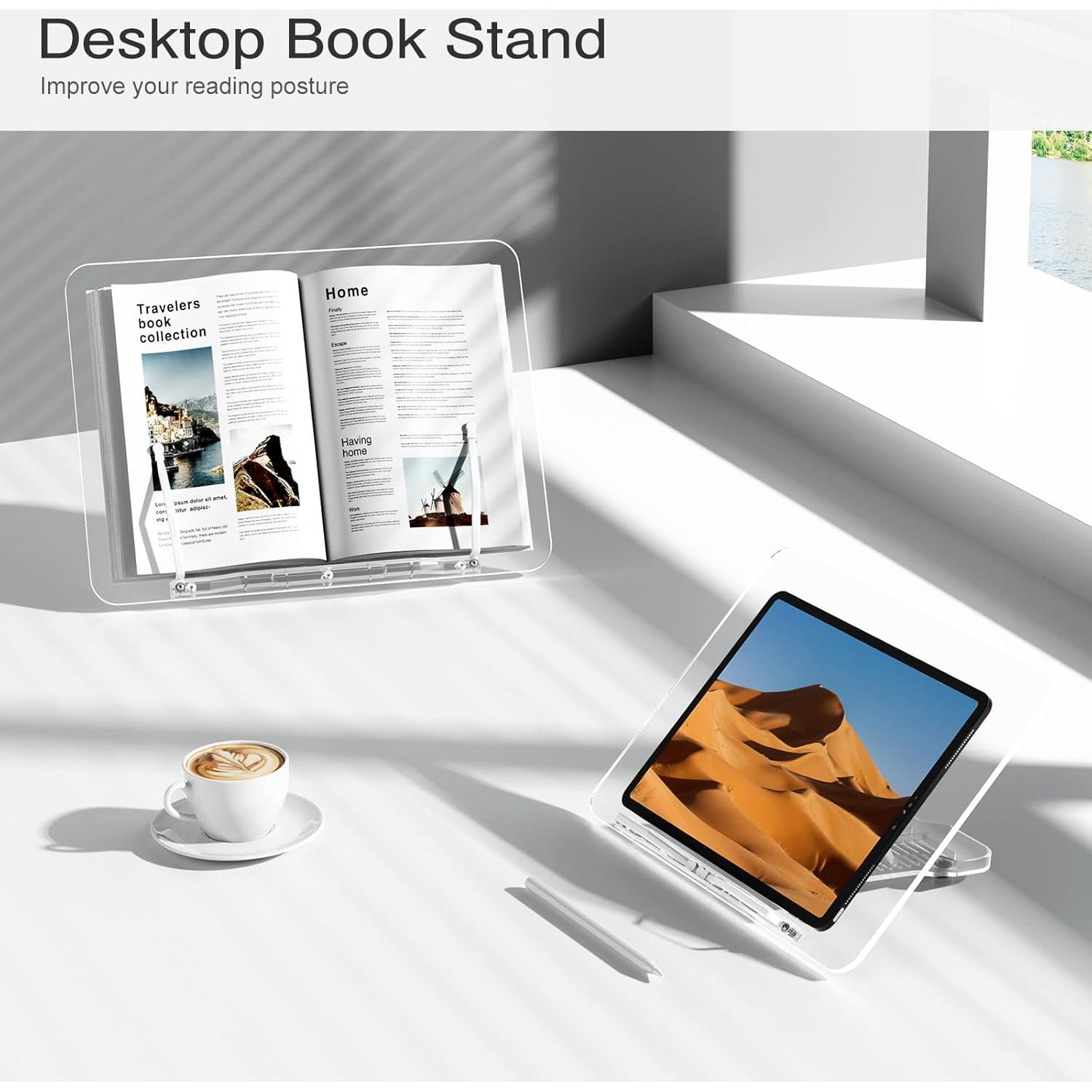 Soporte de Libro Acrílico UPERGO Ajustable 35.1x25.9cm