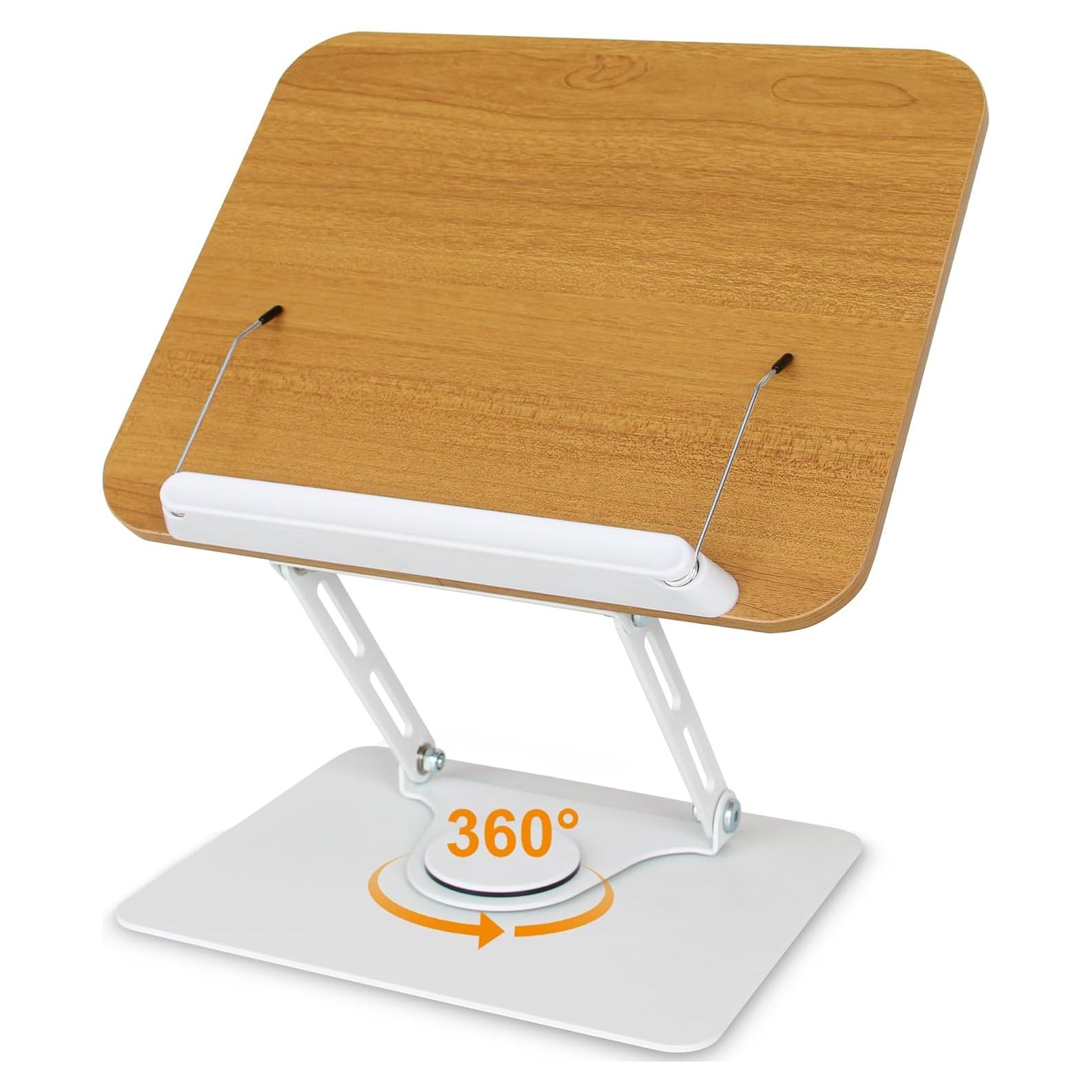 Soporte de Libro Trophable Plegable 360° con Clips y Base Antideslizante