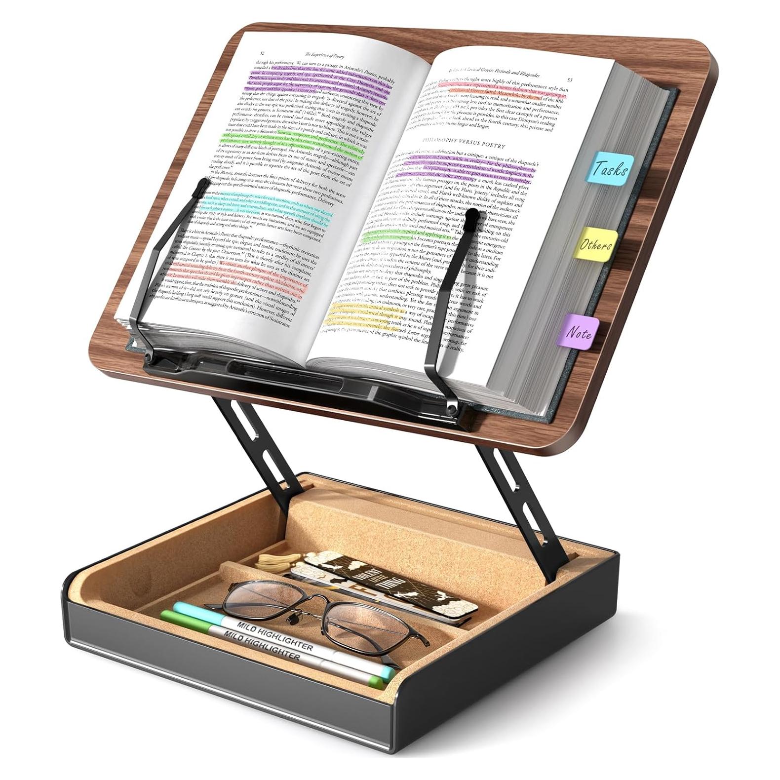 Soporte para Libros Ajustable HUMANCOZY de Madera 34x24 cm