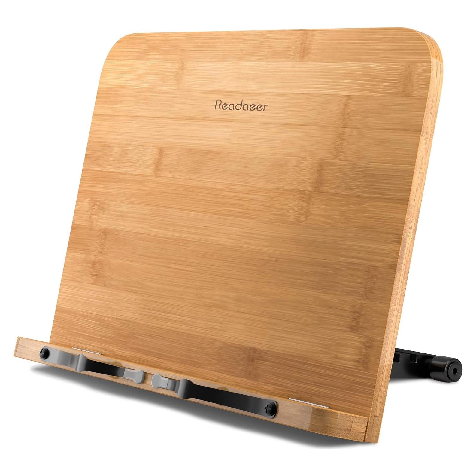 Soporte de Libro de Bambú Readaeer 34x24 cm Ajustable 6 Alturas
