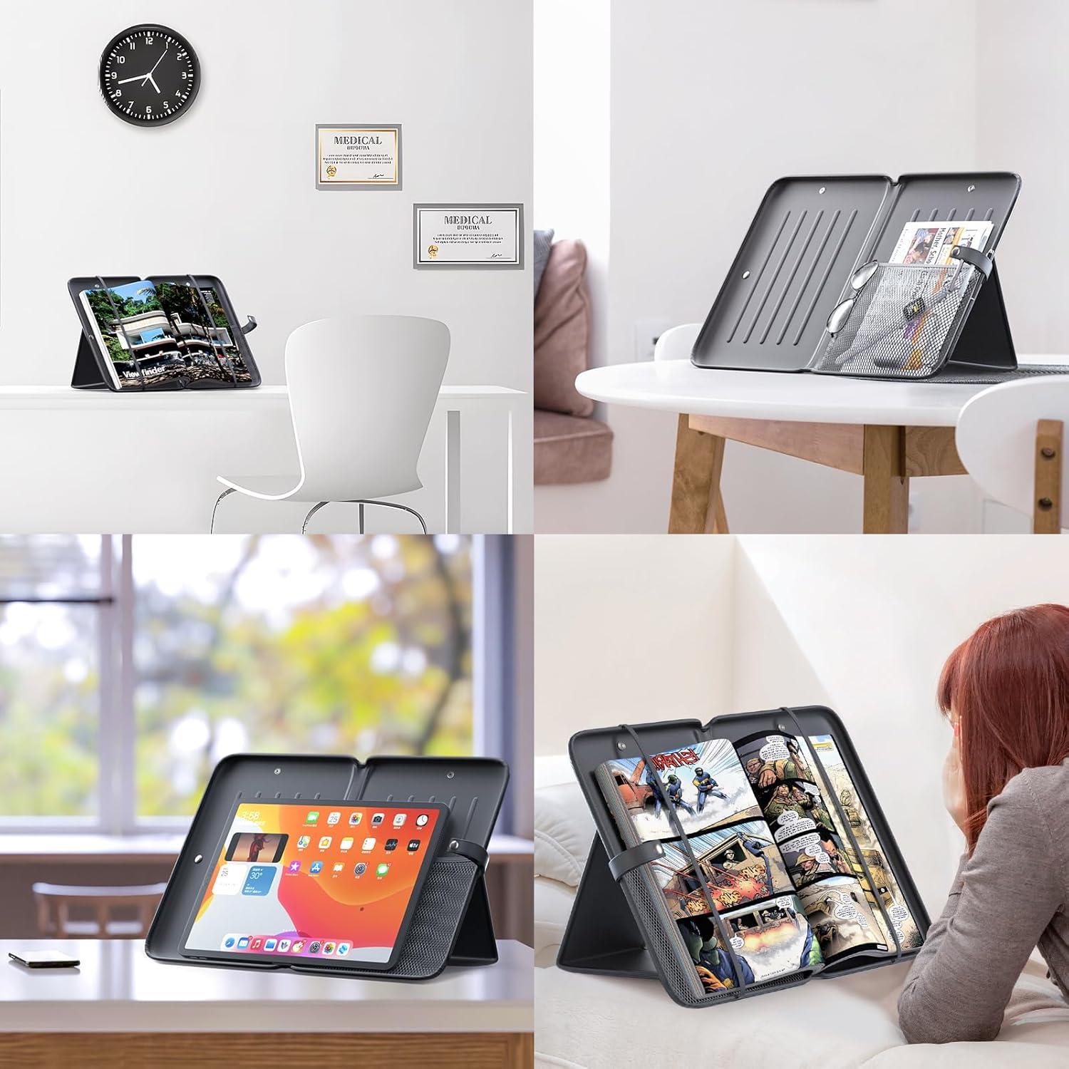 Soporte de Libro Plegable KDD con Almacenamiento y Correas