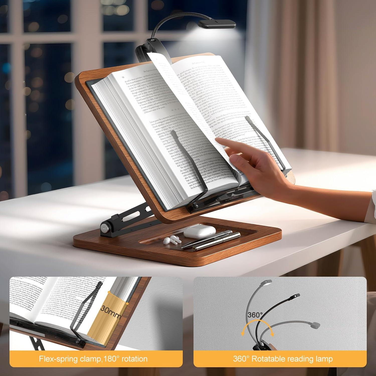 Soporte para Libros OPTIXCELL con Luz Ajustable y Plegable