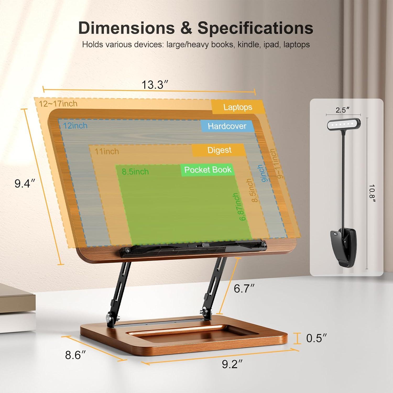 Soporte para Libros OPTIXCELL con Luz Ajustable y Plegable
