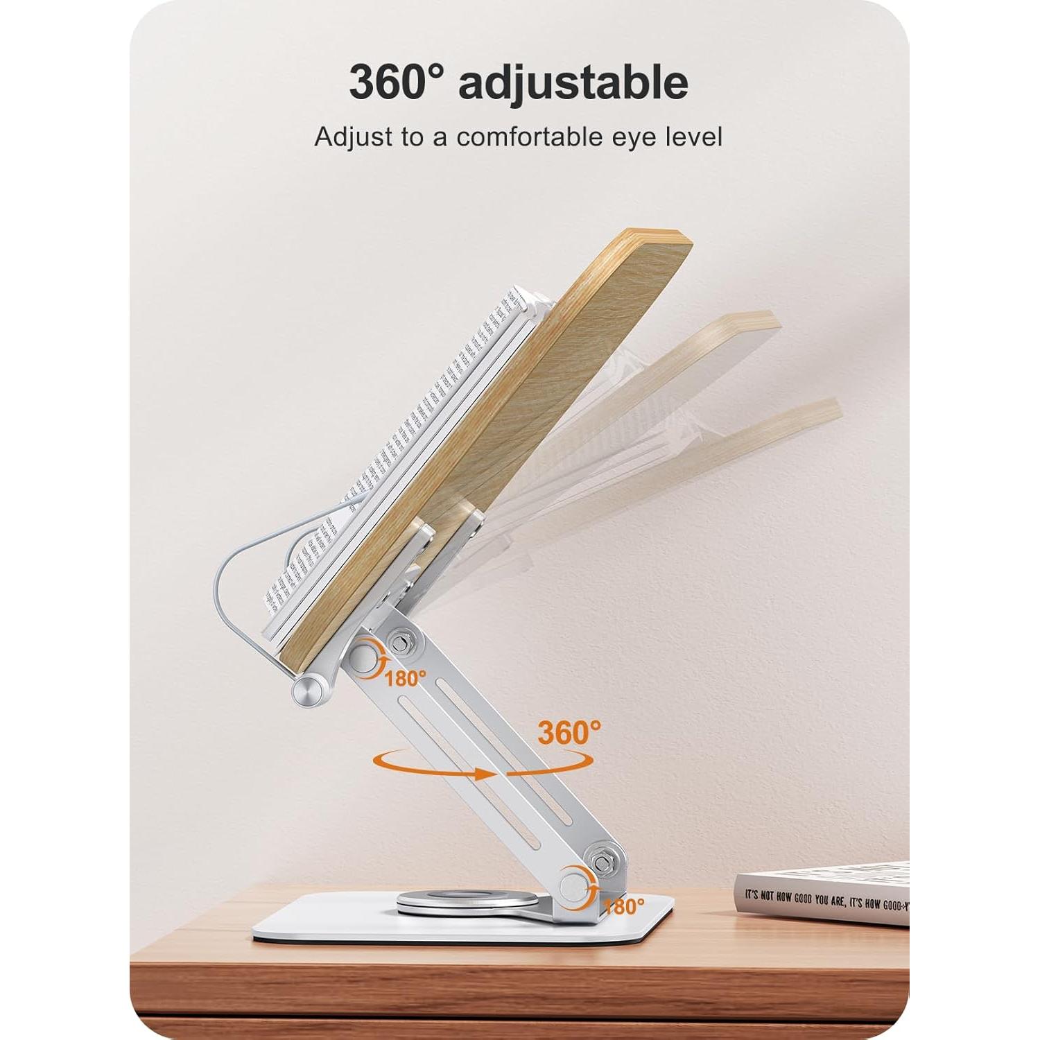 Soporte de Libro Ajustable MOKURU 360° Plegable Blanco