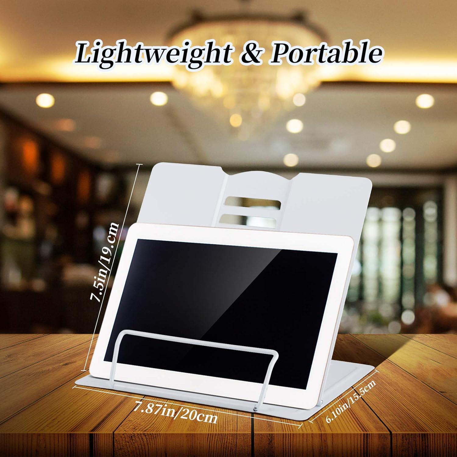 Soporte de Libro Blizzow Ajustable Plegable Blanco 21x16 cm