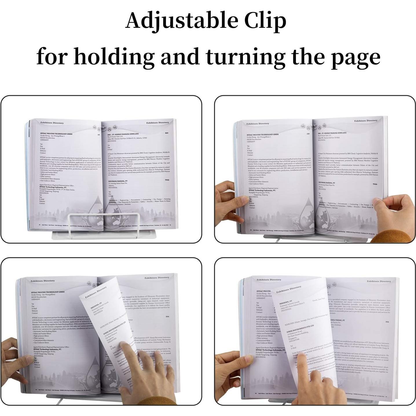 Soporte de Libro Blizzow Ajustable Plegable Blanco 21x16 cm