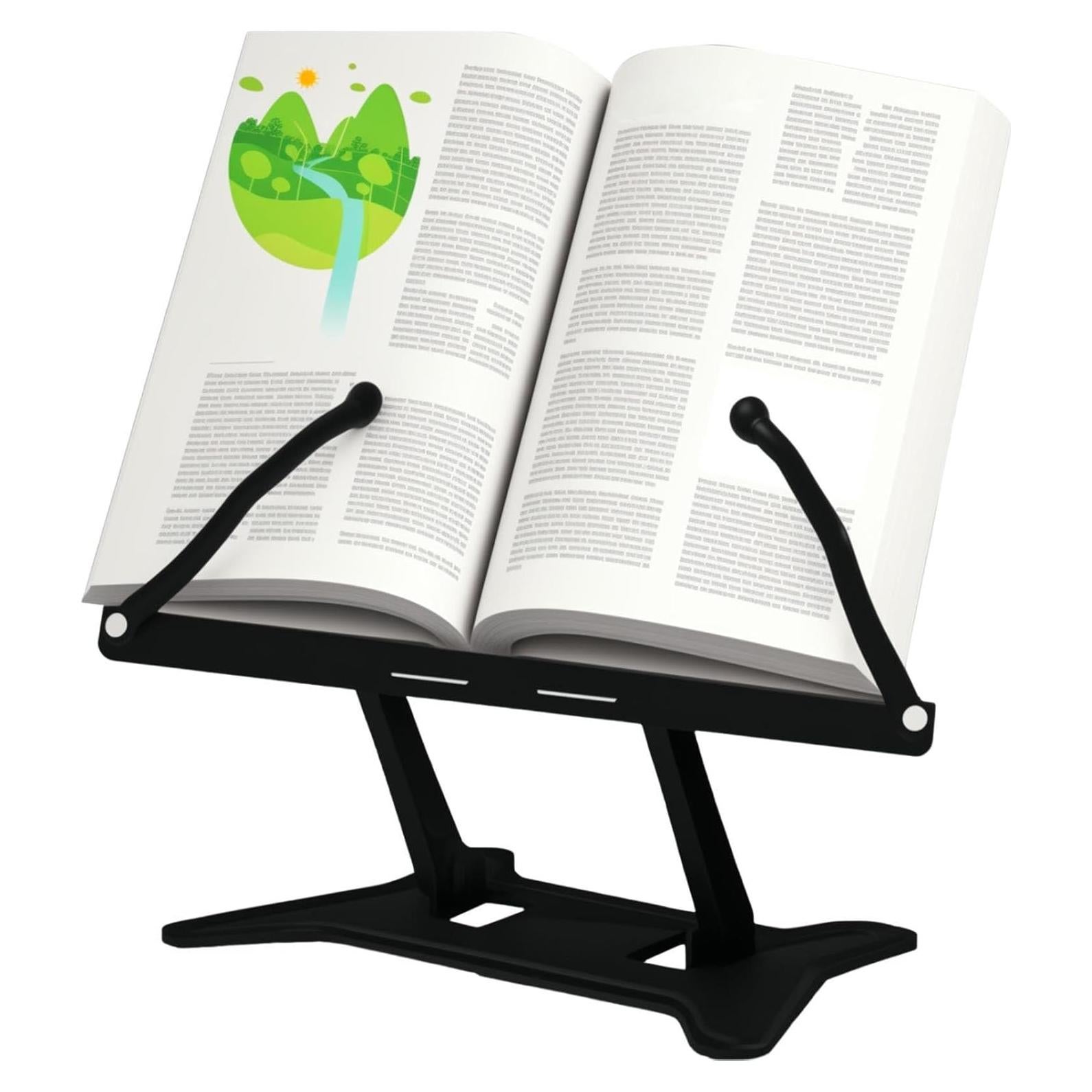 Soporte de Libros Ajustable MJLINTATAG Plegable Metal Negro